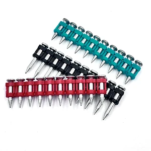3.0 mm Concrete Nail for Gun Nailer Carbon Steel Smooth White Zinc Red Plastic Strip Galvanized Drive Pin with Smooth Shank Type