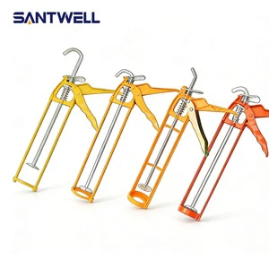 Heavy Duty 9 Inch Manual Caulking Gun, 310ml Dual Rod Silicone Sealant Gun for Home Improvement & Construction