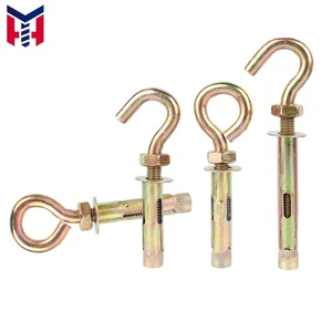 DIN Standard Yellow Zinc Plated Good Quality Wall Anchor Expansion Bolt With Eye Hook Sleeve Anchor