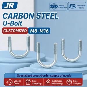Custom M6-M16 Galvanized Carbon Steel U Bolt Round Square U-Shaped Clamp Bolt DIN3570 Non-Standard OEM Factory