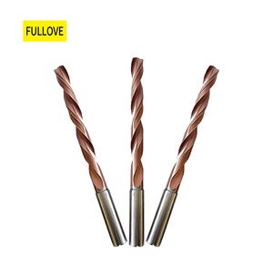 ODM & OEM & OBM 2-Flute Tungsten Carbide Stainless Steel Internal Coolant Extend Shank Right Hand Pilot Drill for CNC Machine