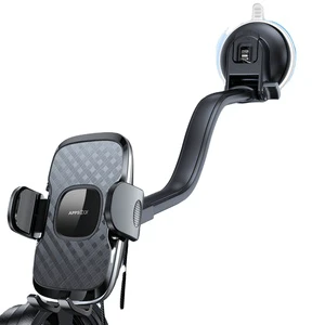 APPS2Car Flexible Suction Cup Car Phone Holder with 360 Degree Rotation 2-in-1 Stand for 4.7-6.8 Inch Smartphones