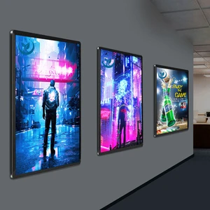 Custom Slim Aluminum Menu Board Display Rectangle LED Lightbox for Billboard Advertising Tempered Glass Illuminated Square