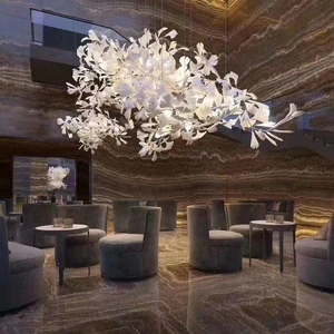 Custom Large LED Chandelier Pendant Light for Hotel Lobby & Villa Decoration Modern Luxury Style Oval/Square/Long Shapes