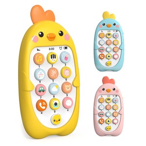 Chicken Teether & Educational Mobile Phone Toy for Kids Light Music & Battery-Powered Learning Machine Made of Plastic OEM Model