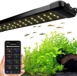 18w - 60w Remote Controller 24/7 Smart Full Spectrum Fish Tank Rgb Lighting Freshwater Plant Holder Led Light 12-48inch