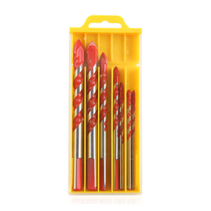 Multi-function Drill Bits Ceramic Glass Triangle Drill Bits For Glass Tile Shank 5PCS Red Drill Bits Set