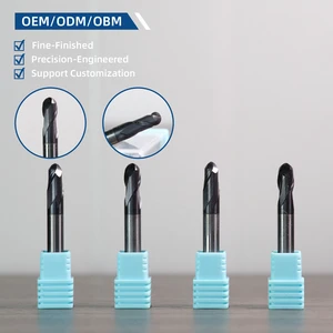 High Quality Precision Durable Tungsten Carbide High Speed 2 Flutes Ball Nose Router Cutter CNC Milling AlTin 55HRC ISO9001