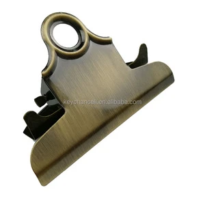 High Quality Vintage Brush Antique Brass Bronze 78mm Butterfly Spring Menus Paper File Folder Board Clamp Metal Clipboard Clip