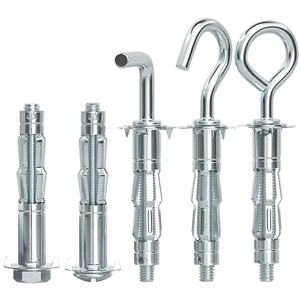 Galvanized Steel Anchor Expansion Screws & Bolts M4-M8 Silver Color for Gypsum Board Hollow Brick Hollow Wall 304/316