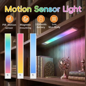 32 LED Operated 3000K Motion Sensor Under Cabinet Lights 1500mAh Battery Rechargeable Wardrobe Lights For Kitchen