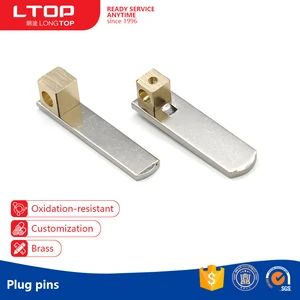 LongTop H62 Brass Switch Socket Insert Pin Nickel Plated Conductive Copper Terminal Stamping Electrical Contact Pin