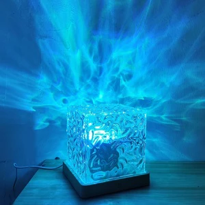 Dynamic Aurora Rechargeable LED Square Modern Ocean Wave Night RGB Multi-color Bedroom Decoration Projector Northern Borealis