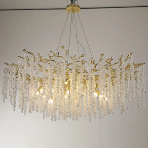 Contemporary Modern Tree Branch Pendant Lighting Luster Luxury Crystal Chandelier for Kitchen Bedroom Living Room