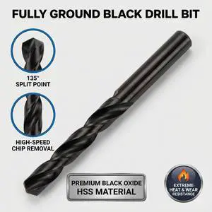 FULLY GROUND BLACK DRILL BIT