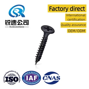 Metric Zinc Hardened Steel Black Oxide Self Tapping Screw Cross Recessed Flat Countersunk Head Corrosion Resistant