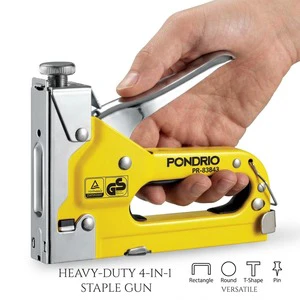 Heavy Duty 4 in 1 Hand Staple Gun Metal Manual Nailer Tracker for Advertising Signboard Installation Furniture Upholstery
