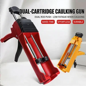 400ML 26:1 Manual Stainless Steel Caulking Gun For Two-tube Tile Grout Epoxi Adhesive Sealant-DIY Industrial OEM