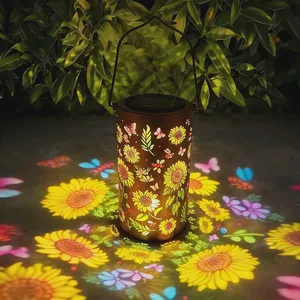 Colorful Solar Sunflower Lantern Waterproof Outdoor Glow Shadow Light Solar Powered for Pathway Lawn Garden Yard Night Decor