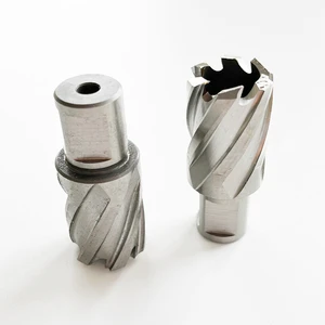 WISDOM 30mm Cutting Depth Carbide Tipped Annular Cutter Annular Hole Cutters HSS M2 Right-angle Shank Core Drill Bit for Steel