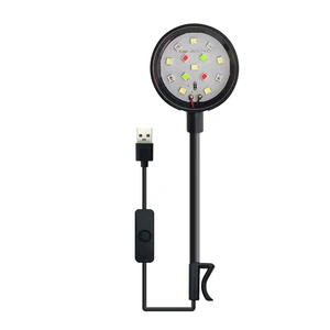 Modern Plastic LED Grow Light Lamps Aquarium USB Waterproof Colored Clip-on Landscape Decor Rotatable Design for Fish