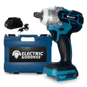 Electric Goddess Cordless 18V Lithium Battery Brushless Motor DIY Grade 320Nm Max Torque 1/2in Drive 280W 1KG Impact Wrench