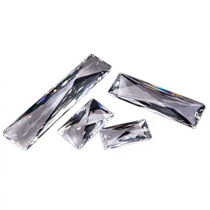 Pujiang Factory 50mm Long Strip Lighting White Transparent Geometric Shapes Crystal Accessories for Chandelier and Table Lamp