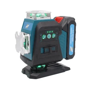 JSPERFECT Interchangeable MKT Battery 4D Green Laser Level With Tripod Set