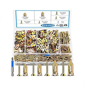 Cross-border Hot Sale Class a Steel 360/410pcs Gypsum Board Expansion Screw Set Drive-in Gecko Combination Kit Boxed