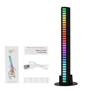Rechargeable Rgb Music Rhythm Light Bar 32leds Voice Controlled Music Pickup Light Desktop Music Light