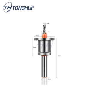 Carbide Tipped Countersink Drill Bit with Tapered Drill and Adjustable Depth Stop with Round Shank for Cutting Wood Plastic