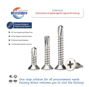 M3.5 Self-Drilling Screw Manufacturer Stainless Steel Cross Flat Head Countersunk Drill Dovetail Screw Metric & Inch