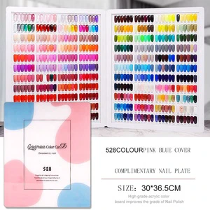 Factory Supply Custom Logo Acrylic Nail Sample Display Card 528 Color Nail Oil Gel Chart for Nail Polishing Tools & Book