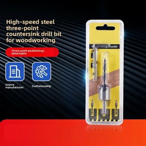 3-5mm Three-Flute Carpenter Countersink Drill Plastic-Boxed Reaming Bit Chamfering Tool Pilot Drill for Wood Drilling