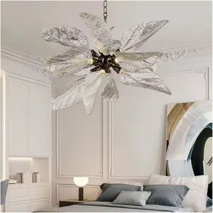 Juunj Modern Indoor Decoration Villa Home Living Room Dining Flower Acrylic Branch LED Chandelier