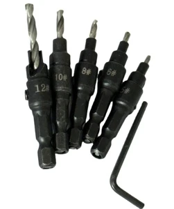 5Pcs M2 Countersink Drill Bits Woodworking Wood Countersink Set Wood Screw Tapered Holes Customizable ODM OEM RUOKTOOL FT-264