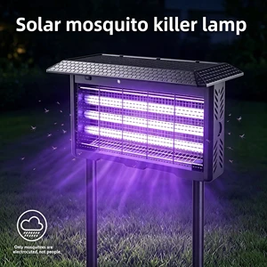 Solar-Powered Mosquito Killer Lamp Rechargeable Bug Zappers Outdoor Garden Fly Repellent Lamp with IP65 Waterproof Design