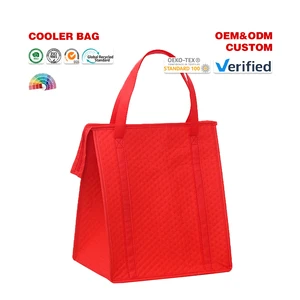 High Quality Reusable Non-woven Insulated Cooler Bags Durable Zipper Closure Large Capacity for Meal Delivery Shopping Catering
