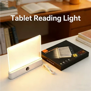 Rechargeable LED Flat Reading Lamp Infinite Dimming Eye Protection Table Light Portable for Student Dormitory Night Study