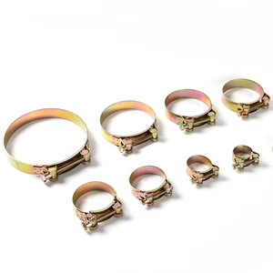 Stainless Steel Carbon Steel European Type Single Bolt Strong Inch Hose Clamps with Solid Nuts