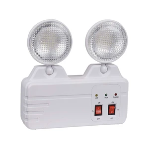 LED Twin Head Emergency Light Rechargeable Backup Emergency Lighting For Power Failure