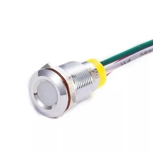 Sweider 8/10MM Dual Three-Color LED Waterproof Metal Signal Indicator Light with Small Power Cord Push Button Switches Product