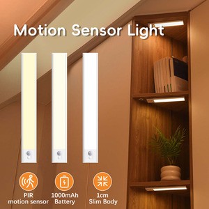 Wireless Dimmable Rechargeable Led Motion Sensor Closet Lights Magnetic Under Counter Cabinet Lighting For Kitchen Stairs
