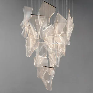 Luxury Energy-Saving Style Modern Indoor Acrylic Hotel Lobby Staircase Chandeliers Pendant Lights For Living Room