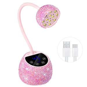 Wholesale Manicure Lamp China 36w Quickly Curing Gel Mini Cordless Uv Led Rechargeable Gel Nail Lamp Dryer with Rhinestones