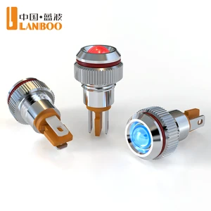 LANBOO 8A Mini Metal Indicator/signal Light, Default IP65/ Customizable IP68. Red, Green, Yellow And Blue Leds Are Available
