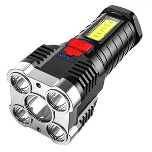 LED Flashlight Side Light Outdoor Portable Charging Patrol Multi-Function Emergency Searchlight Camping Light IP54 Rated CE
