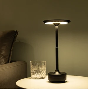 Modern H-Shaped Rechargeable LED Desk Lamp Touch USB Eye Protection Bedside Circular Metal Simple Design
