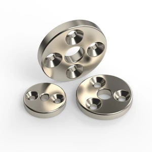 Neodymium Round Ring Pipe Tube Magnets Permanent Magnetic Materials 4 Counterbores Custom Cutting Processing Service for Sale