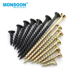 Hardware Industry Fasteners 3.5*16mm Tapping Drywall Gypsum Black Screw Fine Coarse Thread China Yellow Drywall Screws For Wood